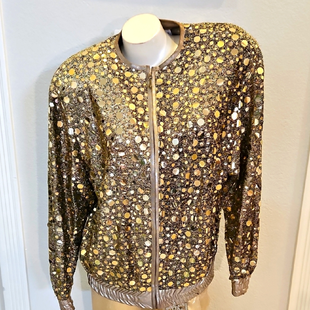 Caron Components Gold Sequin Women's Jacket